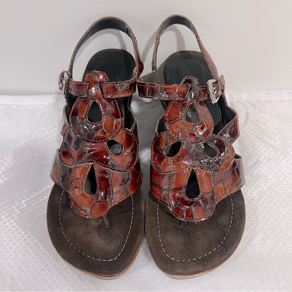 Donald J Pliner Women’s Sz 7 Tortoise Shell Platform Wedge Made in Italy - Picture 3 of 16